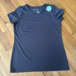 Rip Curl Rash Guard Girls Grey Short Sleeve UPF 50 Stretch Surf Swim Top Large